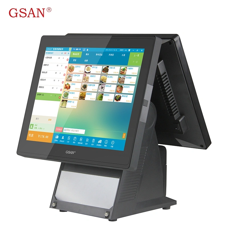 15''INCH touch screen all in one pos system dual screen pos system from ...