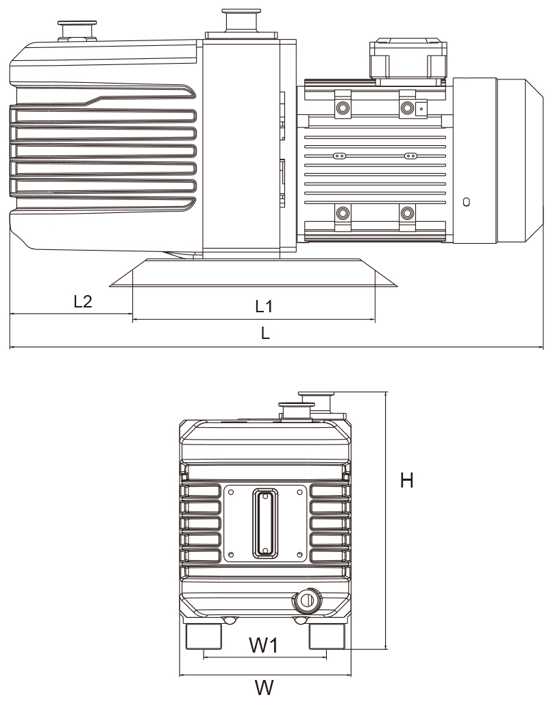 Dimension of the DC Vacuum Pump