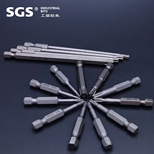 SGS 6.35mm screwdriver combination screwdriver bit Beaten S2 with strong magnetic single head with hole Torx screw bit