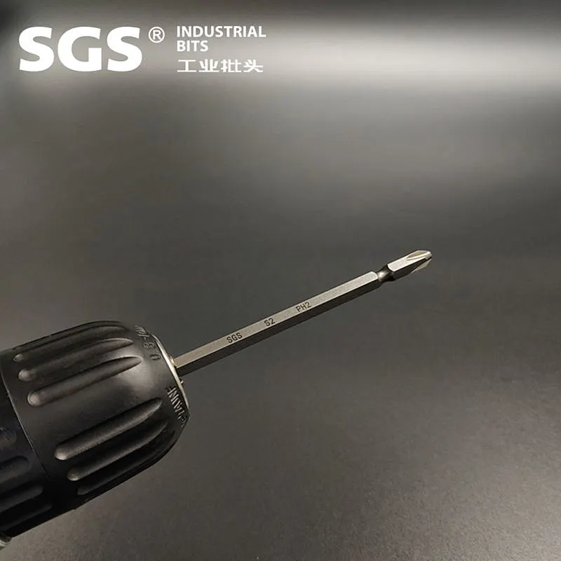 SGS 6.35mm Hexagonal stem series double cross tip cape head with strong magnetic S2 alloy steel screw head