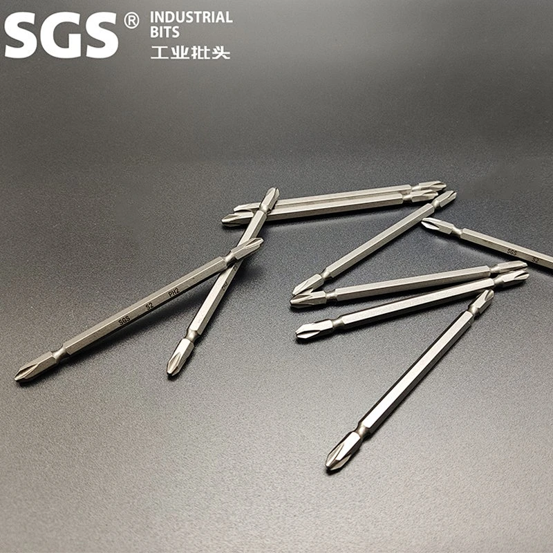 SGS 6.35mm High Torque 10PC Universal magnetic coil PH2 wind tip S2 double head cross positioning screw head