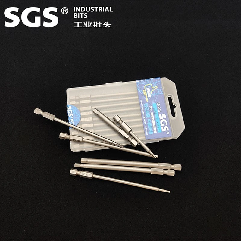 SGS 6.35mm natural sandblasting S2 strong magnetic screwdriver bit combination screwdriver set single-head hexagon socket screwd