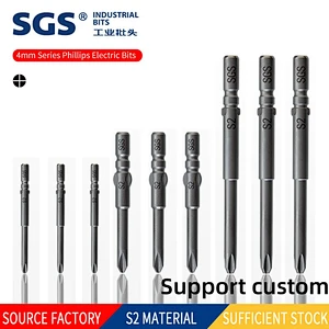 SGS factory direct sale 4mm electric cross bit screwdriver bit electric batch strong magnetic screw beatle S2 material