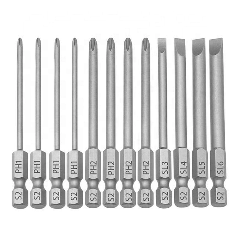 20 Piece Hex Head Allen Wrench Screwdriver Bit Set, SAE Metric 1/4 Inch Hex Shank S2 Steel Magnetic 2.3 Inch Long Drill Bits