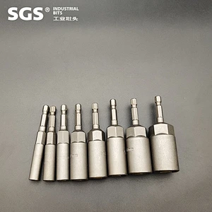 SGS 6.35mm series reinforced nut wrench 8mm22mm3/4 3/8 1/2 deepened hexagonal pneumatic socket screwdriver bit