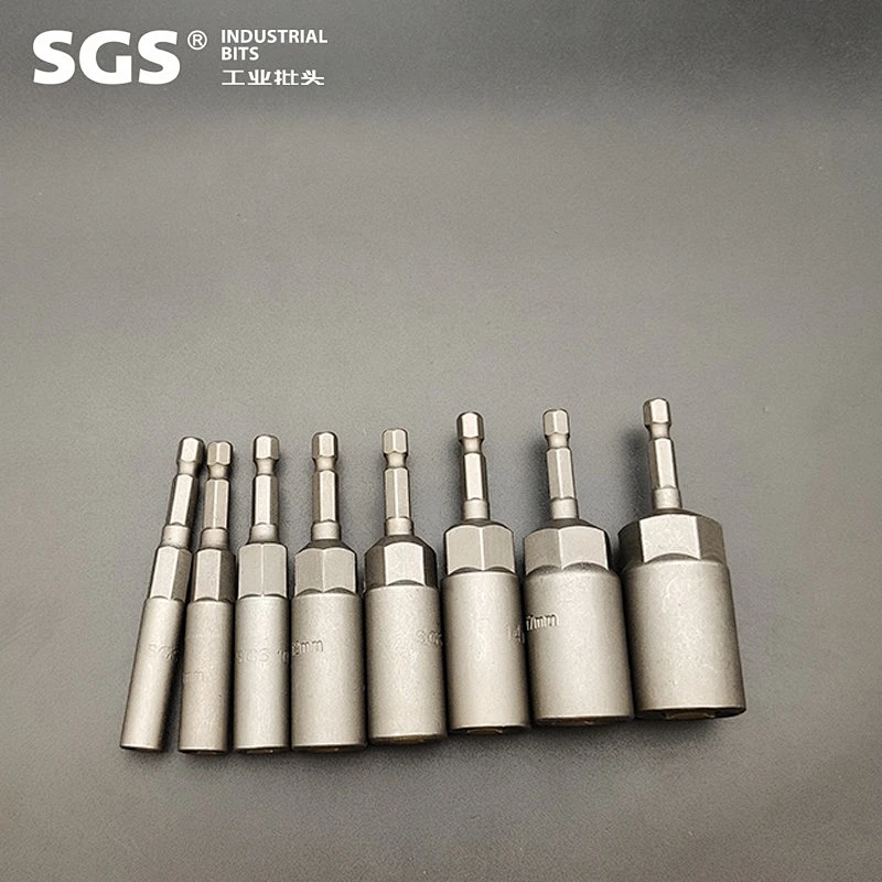 SGS 6.35mm series reinforced nut wrench 8mm22mm3/4 3/8 1/2 deepened hexagonal pneumatic socket screwdriver bit