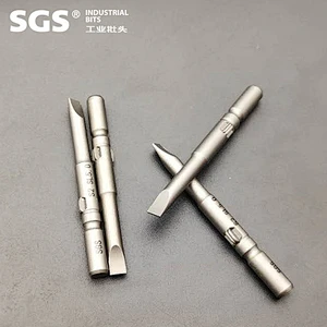 SGS factory direct sales 6mm electric flat screwdriver head with magnetic S2 alloy steel screw rose precision slotted