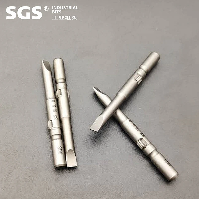 SGS factory direct sales 6mm electric flat screwdriver head with magnetic S2 alloy steel screw rose precision slotted