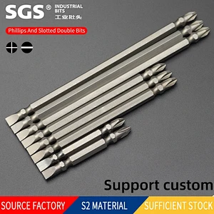 SGS factory direct selling hexagonal bar series to this wind batch head S2 alloy steel double head cross single screw head