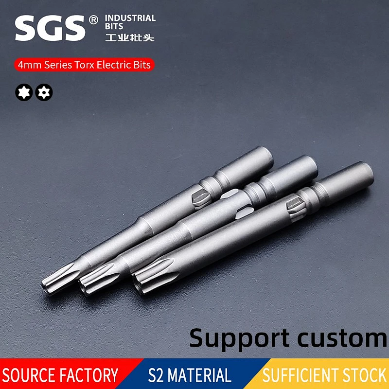 SGS factory direct sale single-head electric 4mm plum blossom bit S2 screwdriver bit beaten high precision magnetic electric bit