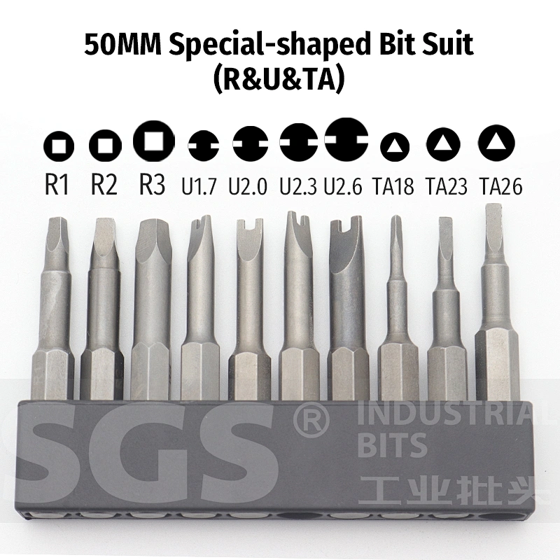 SGS electric screwdriver bit S2 batch nozzle strong magnetic special-shaped screwdriver bit square triangle U-shaped Y-shaped ba