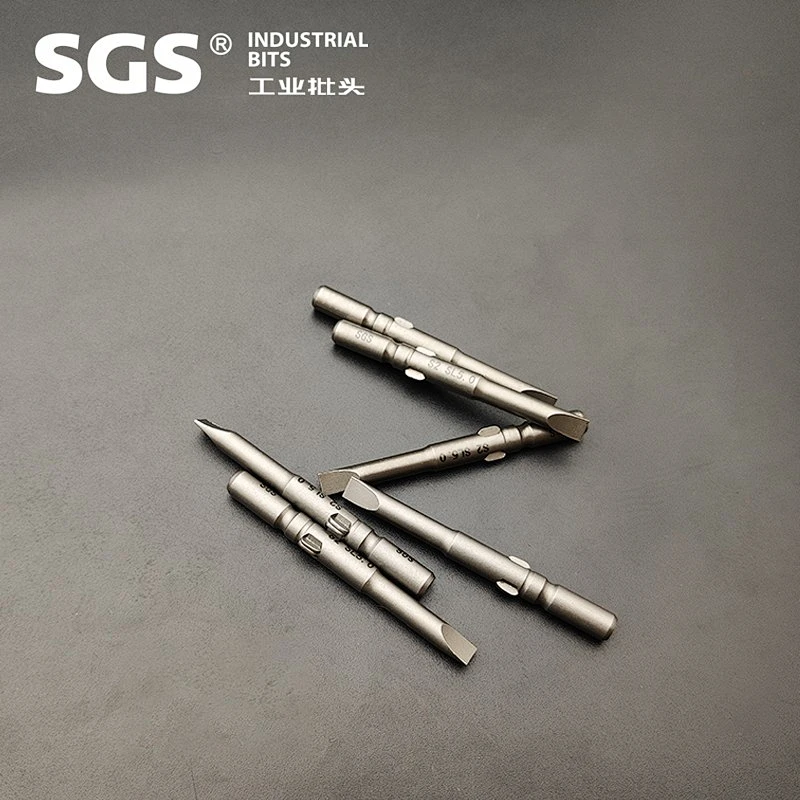 SGS factory direct sales 6mm electric flat screwdriver head with magnetic S2 alloy steel screw rose precision slotted