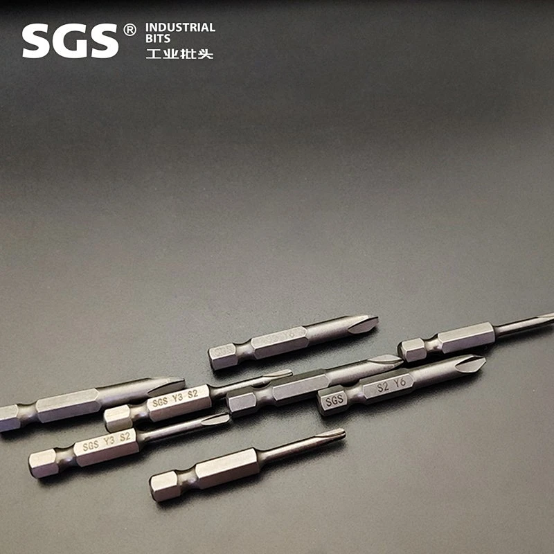 SGS 6.35mm series 10pc screwdriver combination Beaten head with magnetic single head Y type screw S2 alloy steel wind bit
