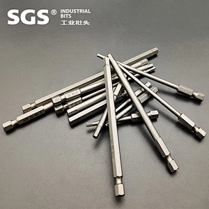 SGS 6.35mm natural sandblasting S2 strong magnetic screwdriver bit combination screwdriver set single-head hexagon socket screwd