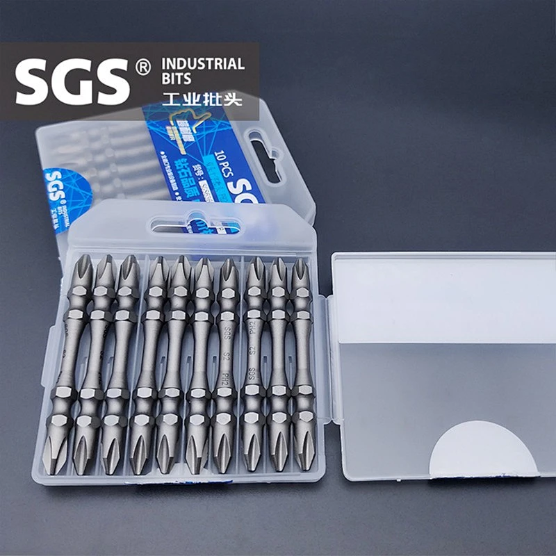 Sgs6.35mm small waist strong magnetic 10PC screwdriver head screwdriver set set S2 double cross PH2 screwdriver head