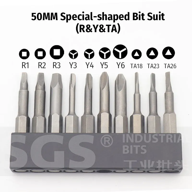 SGS electric screwdriver bit S2 batch nozzle strong magnetic special-shaped screwdriver bit square triangle U-shaped Y-shaped ba