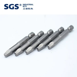SGS 6.35mm with a strong magnetic screwdriver set screw beaten single-head square bit nozzle S2 alloy steel wind bit