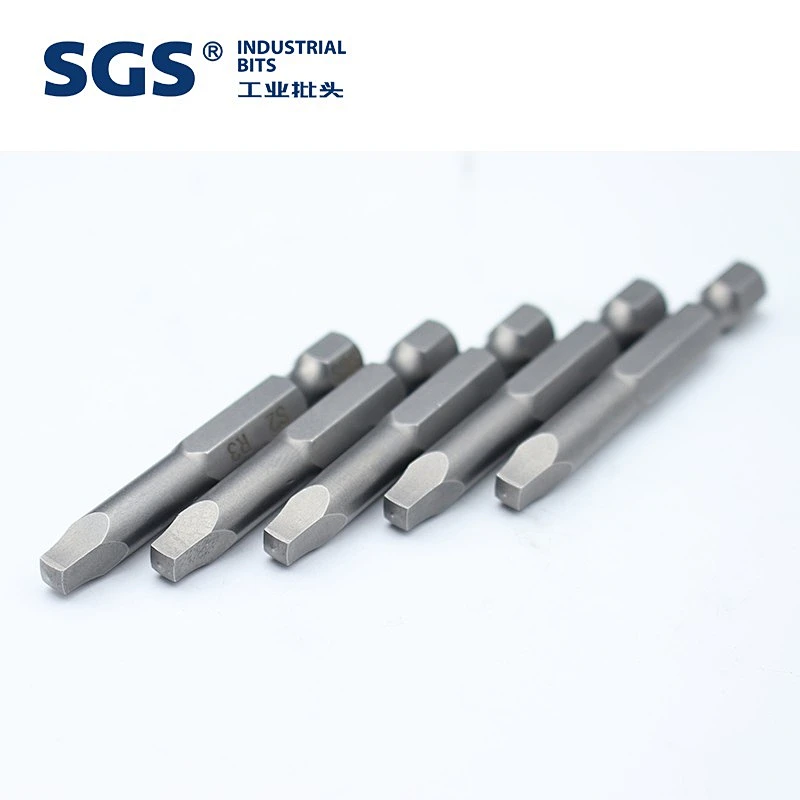 SGS 6.35mm with a strong magnetic screwdriver set screw beaten single-head square bit nozzle S2 alloy steel wind bit