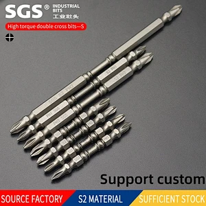 SGS 6.35mm Sandblasted Head Screwdriver Head nunchucks high torque S2 Double cross PH2 wind head torque screwdriver
