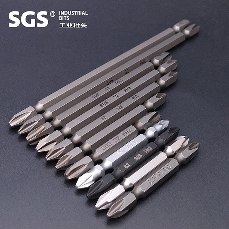 SGS double ended screw bits 1/4inch hexagon driver of ph screwdriver bits