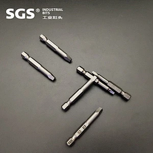 SGS 6.35mm with a strong magnetic screwdriver set screw beaten single-head square bit nozzle S2 alloy steel wind bit