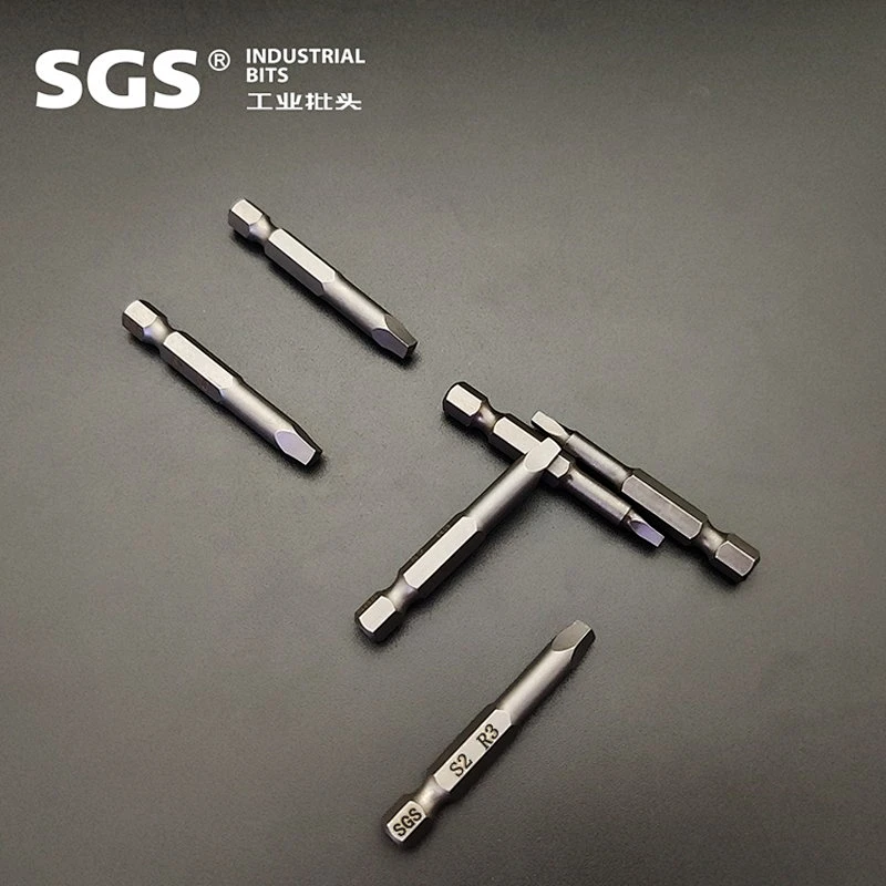 SGS 6.35mm with a strong magnetic screwdriver set screw beaten single-head square bit nozzle S2 alloy steel wind bit