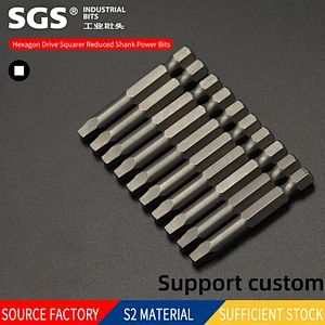 SGS 6.35mm with a strong magnetic screwdriver set screw beaten single-head square bit nozzle S2 alloy steel wind bit