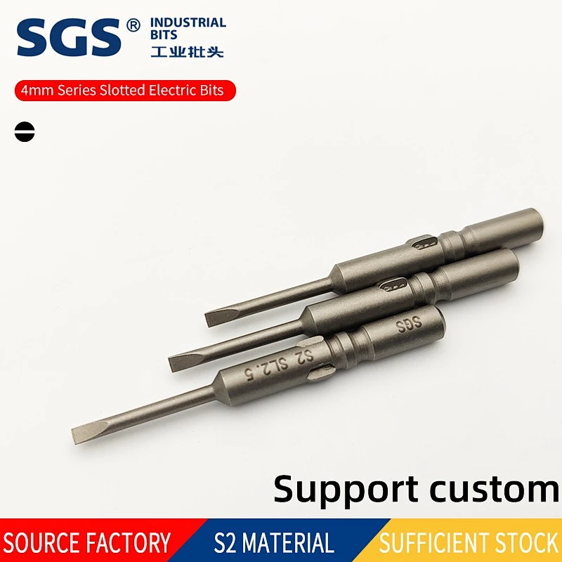 SGS source factory 4mm single-head slotted electric screwdriver Beat head strong magnetic screwdriver bit electric screwdriver S