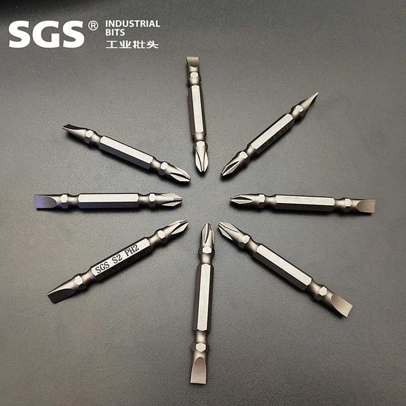 SGS factory direct selling hexagonal bar series to this wind batch head S2 alloy steel double head cross single screw head