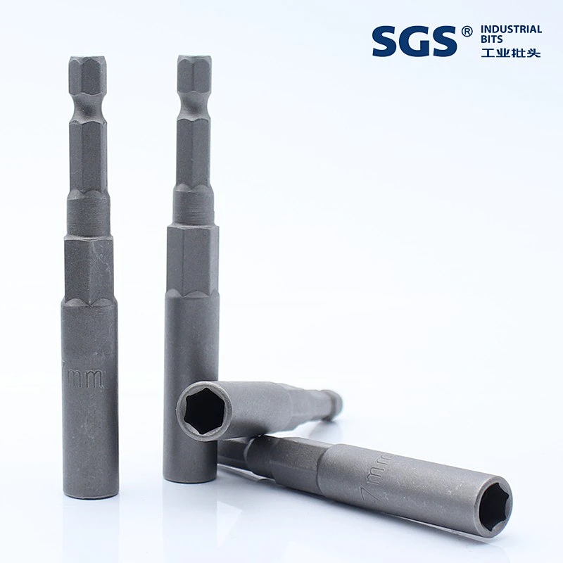 SGS 6.35mm series steel bar nut wrench bit extension rod extension rod 1/4 screwdriver holder torque screwdriver