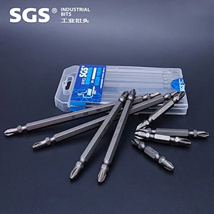 SGS 6.35mm Hexagonal stem series double cross tip cape head with strong magnetic S2 alloy steel screw head