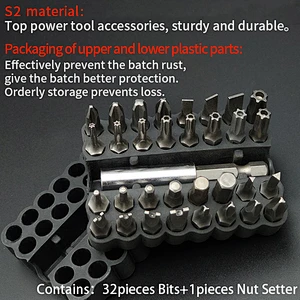 SGS industrial bit combination batch nozzle screwdriver head strong magnetic beaten electric screwdriver head set wind batch ext