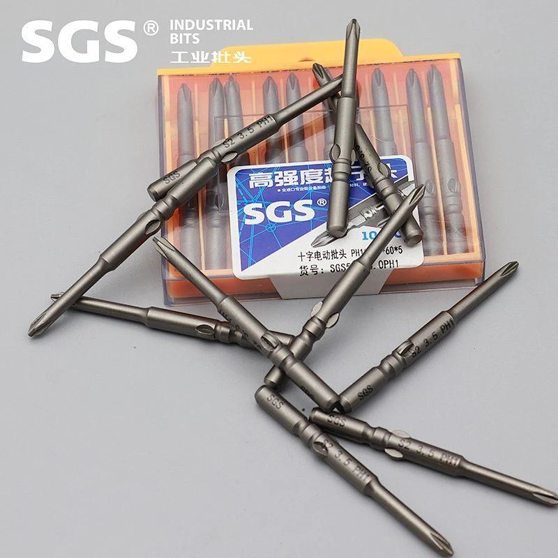 SGS factory direct sales 5mm Phillips electric screwdriver screwdriver head with magnetic S2 alloy steel rose beaten