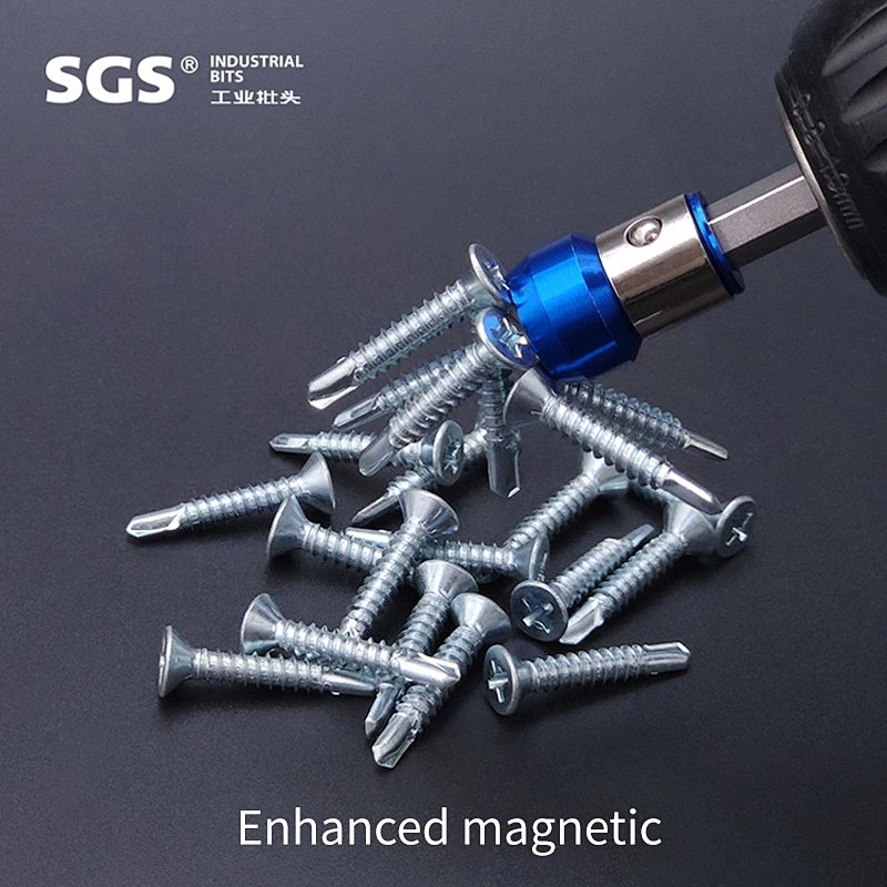 SGS 6.35mm Aviation Aluminum Beatle Bit Positioner Set Blue Gold Fuchsia Universal Magnetic Ring Magnetic Ring