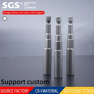 SGS 6.35mm series steel bar nut wrench bit extension rod extension rod 1/4 screwdriver holder torque screwdriver