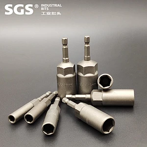 SGS 6.35mm series reinforced nut wrench 8mm22mm3/4 3/8 1/2 deepened hexagonal pneumatic socket screwdriver bit