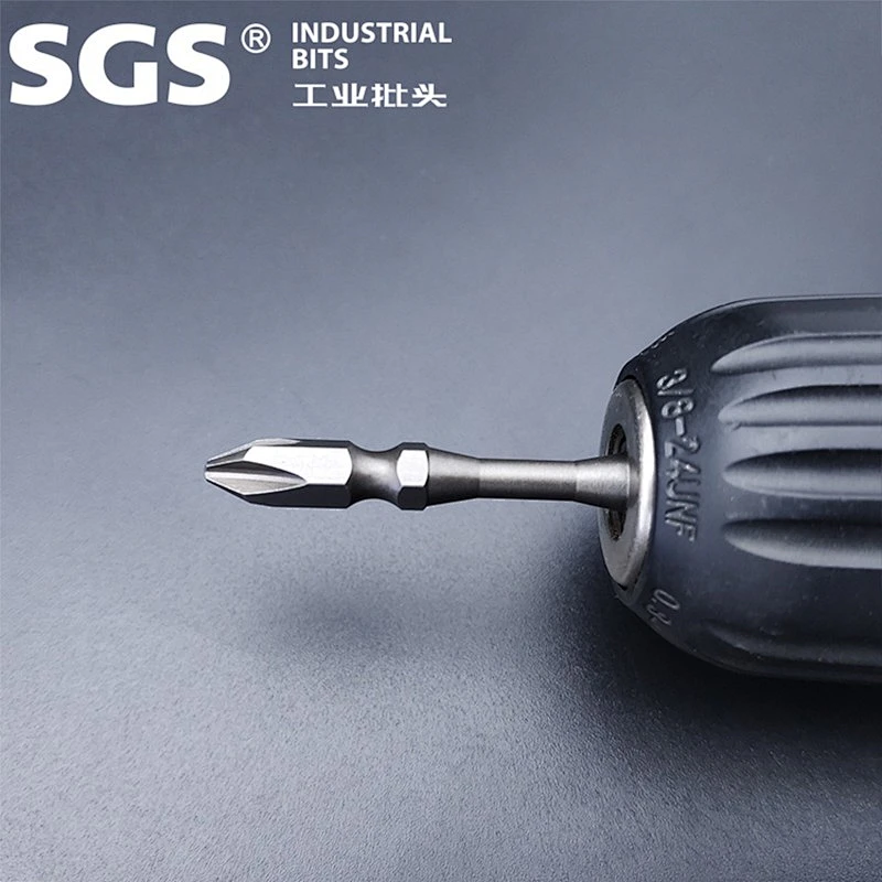 Sgs6.35mm headtype strong magnetic driver head and head combination screwdriver set S2 double cross PH2 screwdriver head