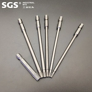 SGS 6.35mm screwdriver combination screwdriver bit Beaten S2 with strong magnetic single head with hole Torx screw bit