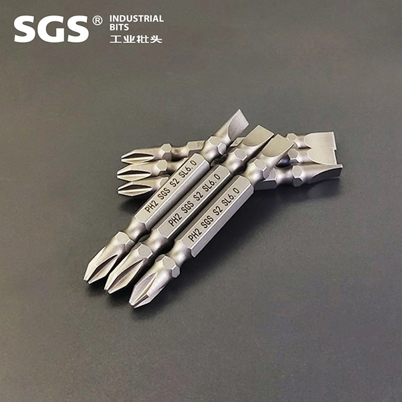 SGS factory direct selling hexagonal bar series to this wind batch head S2 alloy steel double head cross single screw head