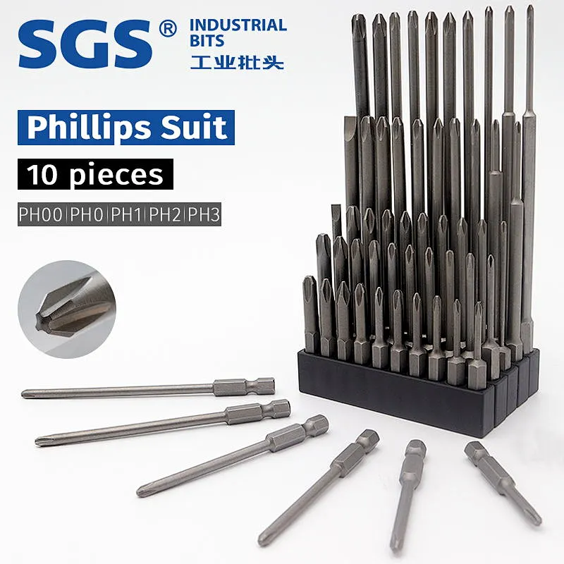 SGS single-head cross bit set, electric screwdriver bit combination, bit nozzle S2 strong magnetic beatle beaten multi-specifica