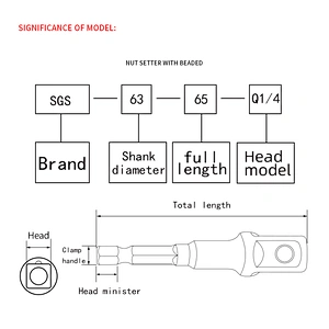 SGS 6.35mm series reinforced nut wrench 8mm deepened CR-V material pneumatic hexagon socket construction site
