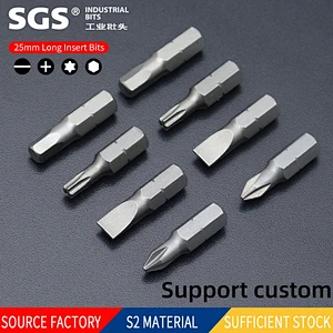SGS 1/4 hexagonal rod S2 with magnetic 25mm batch nozzle single head cross one word plum blossom with hole inner hexagonal wind