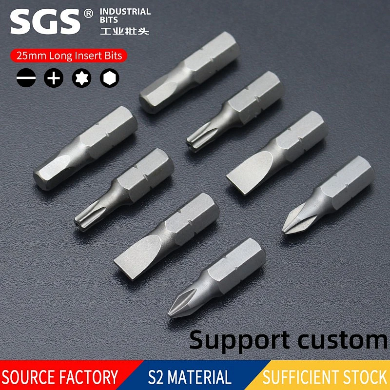 SGS 1/4 hexagonal rod S2 with magnetic 25mm batch nozzle single head cross one word plum blossom with hole inner hexagonal wind