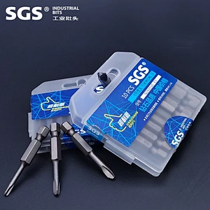 SGS 6.35mm series 10pc screwdriver combination Beaten head with magnetic single head Y type screw S2 alloy steel wind bit