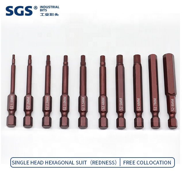20 Piece Hex Head Allen Wrench Screwdriver Bit Set, SAE Metric 1/4 Inch Hex Shank S2 Steel Magnetic 2.3 Inch Long Drill Bits