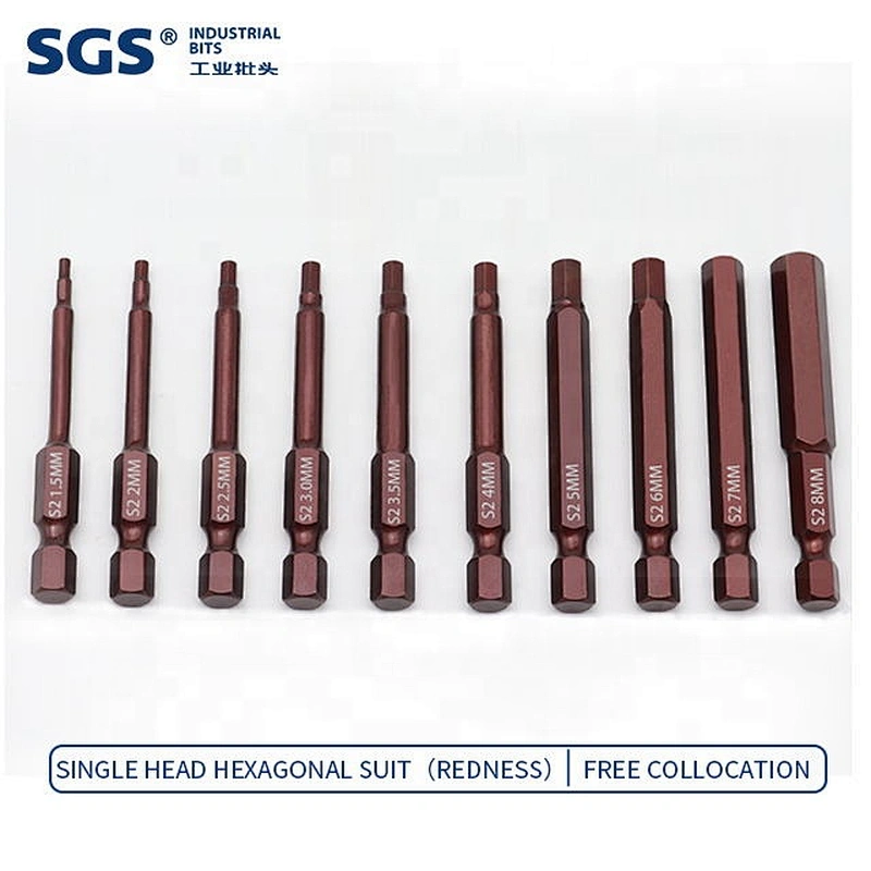20 Piece Hex Head Allen Wrench Screwdriver Bit Set, SAE Metric 1/4 Inch Hex Shank S2 Steel Magnetic 2.3 Inch Long Drill Bits