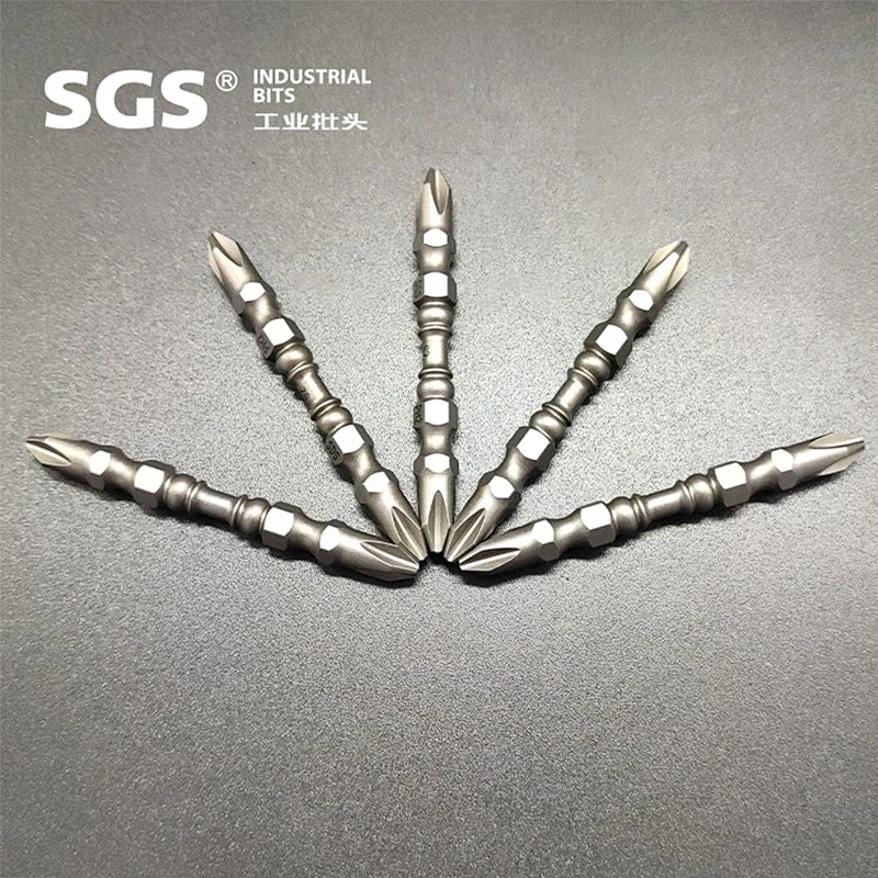 SGS 6.35mm Sandblasted Head Screwdriver Head nunchucks high torque S2 Double cross PH2 wind head torque screwdriver