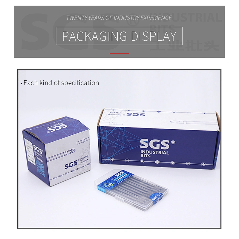 SGS factory direct sales 6.35mm strong magnetic pneumatic screwdriver set S2 single head Phillips screwdriver bit