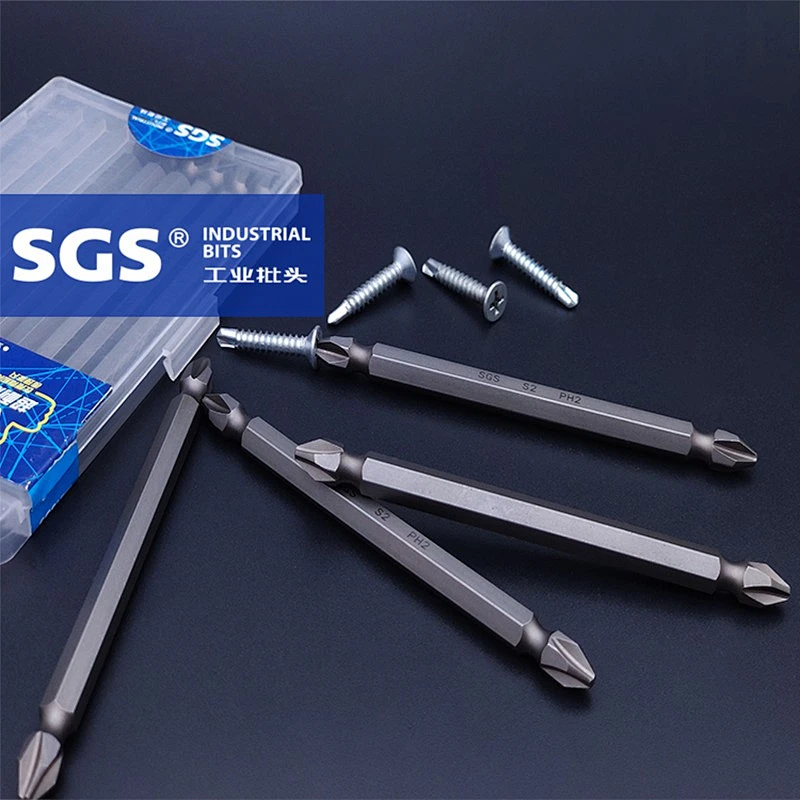 SGS factory direct selling electric double head screwdriver strong magnetic wind screwdriver head combined head S2 screwdriver