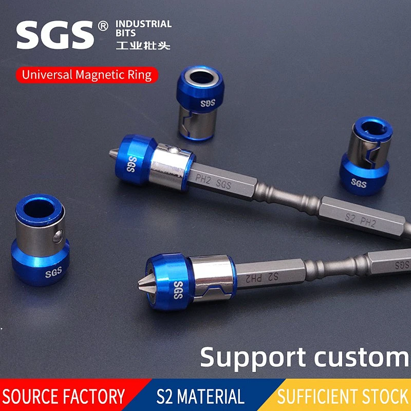 SGS 6.35mm Aviation Aluminum Beatle Bit Positioner Set Blue Gold Fuchsia Universal Magnetic Ring Magnetic Ring